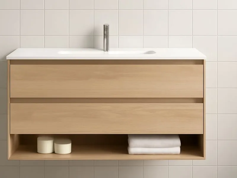 SSLine 72 inch floating bathroom vanity with ceramic integrated sinks