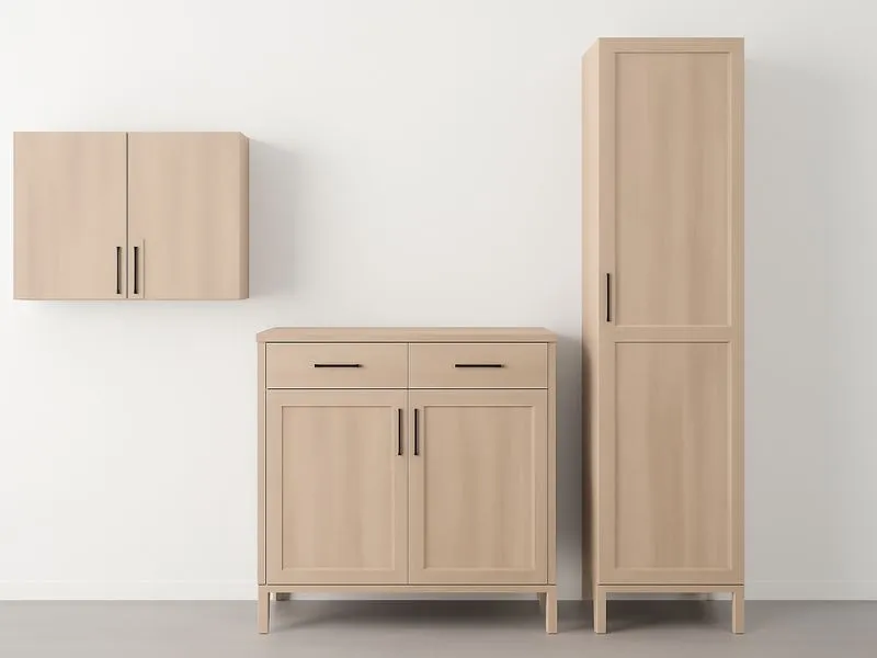 wall, buffet, and pantry flat panel kitchen cabinets comparision